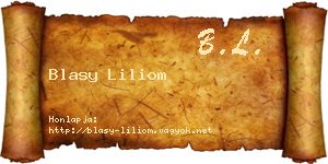 Blasy Liliom névjegykártya